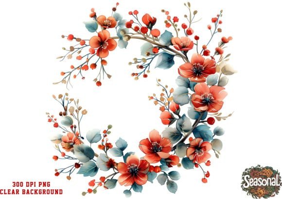 Elegant Red Wedding Flower Clipart: A Seasonal Design Essential