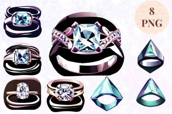 Elegant Wedding Ring 14 Clipart PNG for Designs