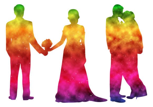 Enchanting Watercolor Wedding Couple Vector Art for Creatives