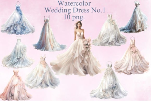 Watercolor Wedding Dress Clipart No.1: A Designer's Guide