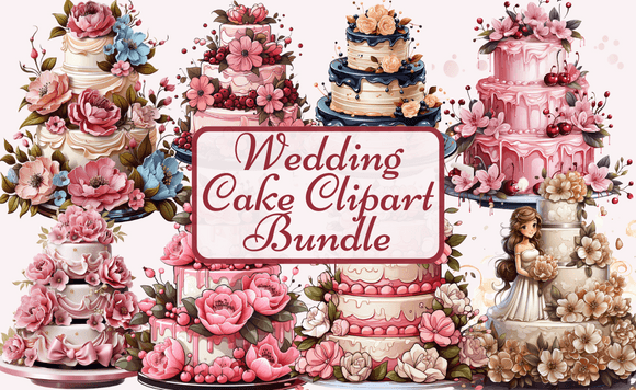 Wedding Cake Clipart Bundle: Your Go-To Design Asset