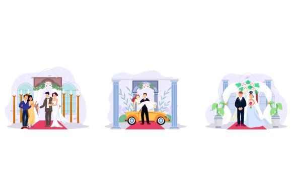 Wedding Celebration Flat Design: Modern Elegance for Every Project